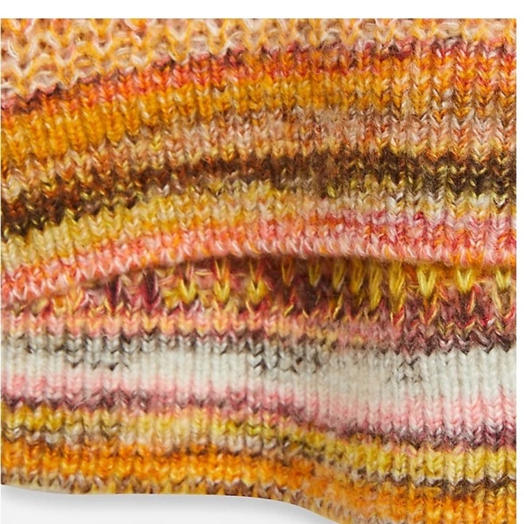 Lou & Grey + Loft Spiced Multicolor Striped V Neck Knit Sweater - Picture 3 of 8